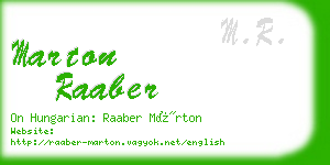 marton raaber business card